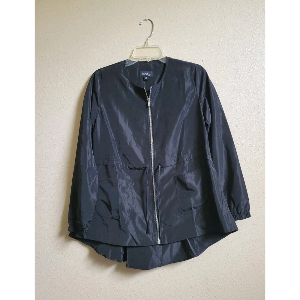 MOD X Women's‎ Windbreaker Jacket Layer Ruffle Zip Sz XS